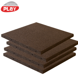 Gummiflise 50 x 50 x 3 cm sort Active 30 m2 - 120 stk.
