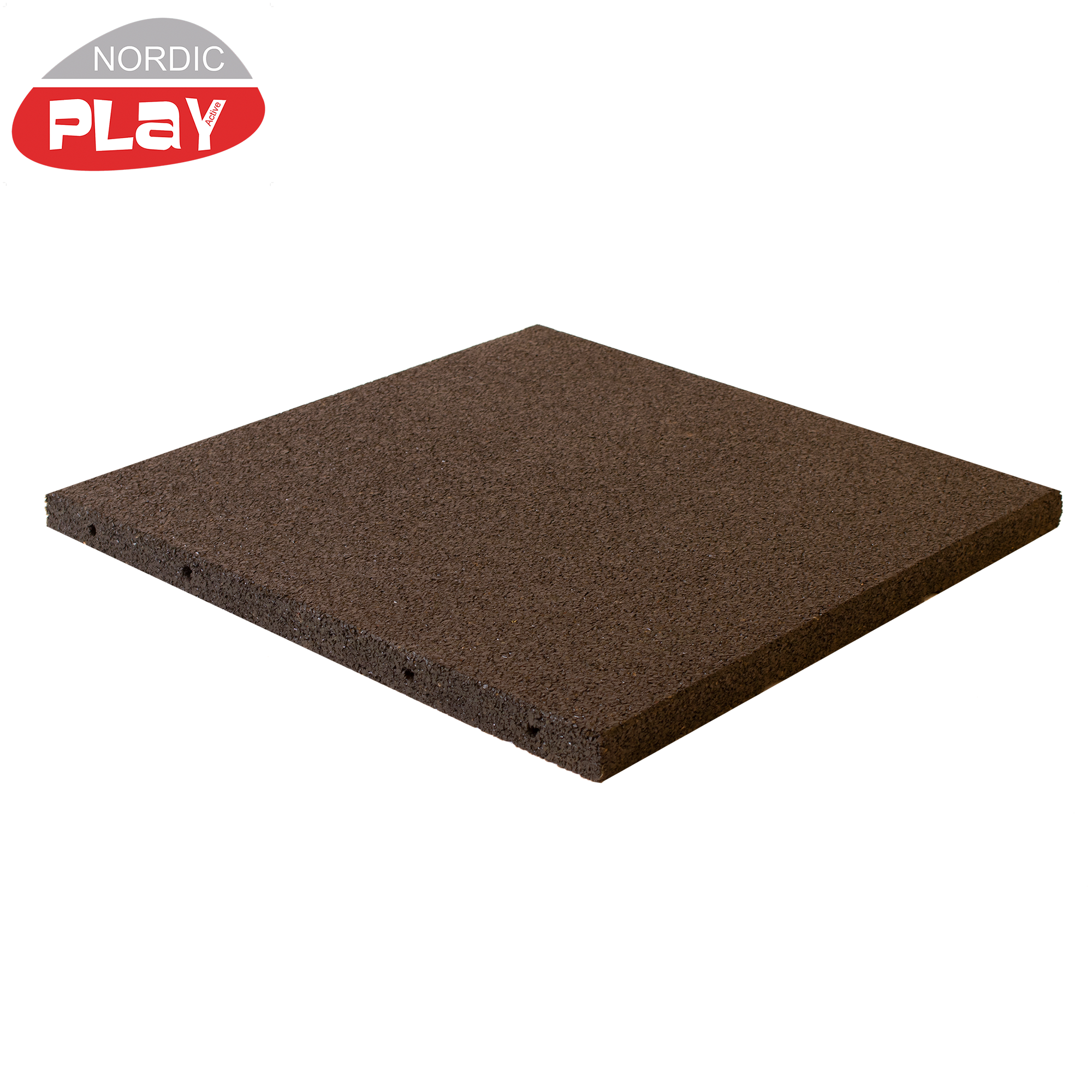 Gummiflise 500 x 500 x 30 mm sort