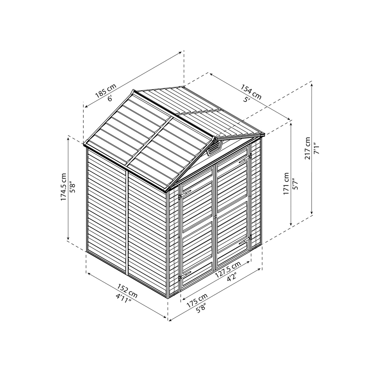 Skur SKYLIGHT 2,8 m2 midnatsgrå Palram - Canopia