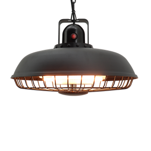 Terrassevarmer 600/1200/1800W lofthængt, remote, soft touch, sort