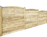 Profil plankehegn 178,5 cm 4 fag med topprofil buet afslutning og 5 mellem stolper