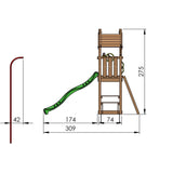 Legetårn Jungle Gym Totem m/ blå rutschebane