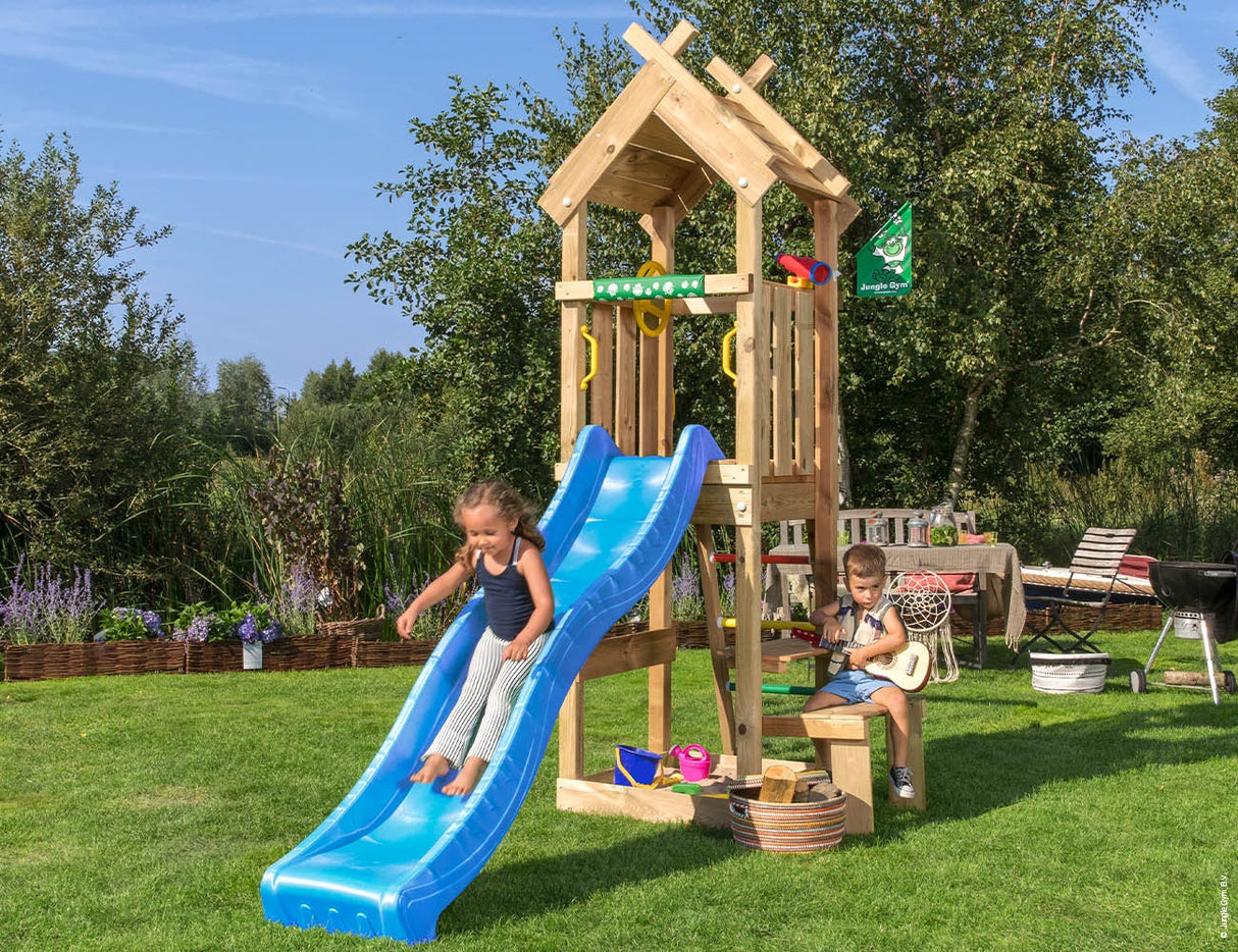 Legetårn Jungle Gym Totem m/ blå rutschebane