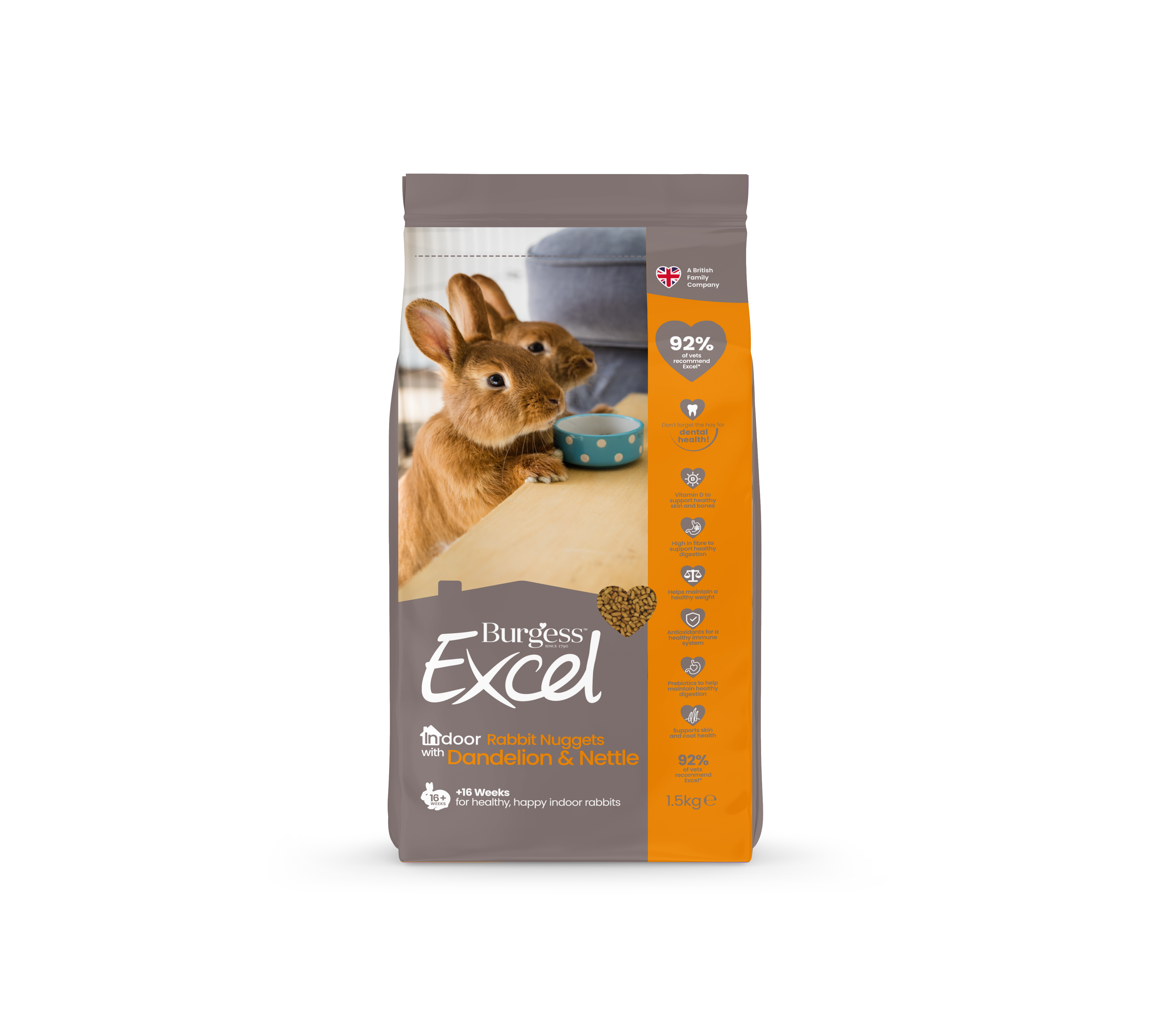 Excel kaninfoder indendørs - 1,5 kg