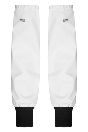 Ærmer med neopren ved håndled i kraftig PU kvalitet - Hvid