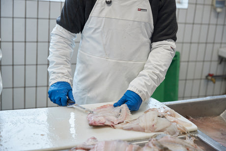 Forklæde i kraftig PU kvalitet - Hvid