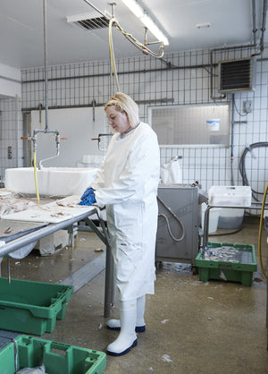 Kittel i kraftig PU kvalitet - Hvid