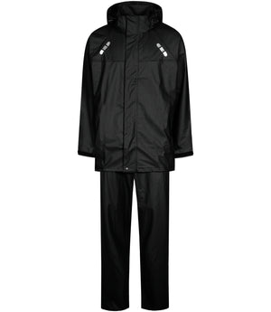 Regnsæt med jakke og bukser i PU kvalitet - Sort