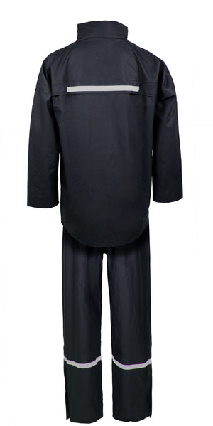 Regnsæt med jakke og bukser i PU kvalitet - Navy