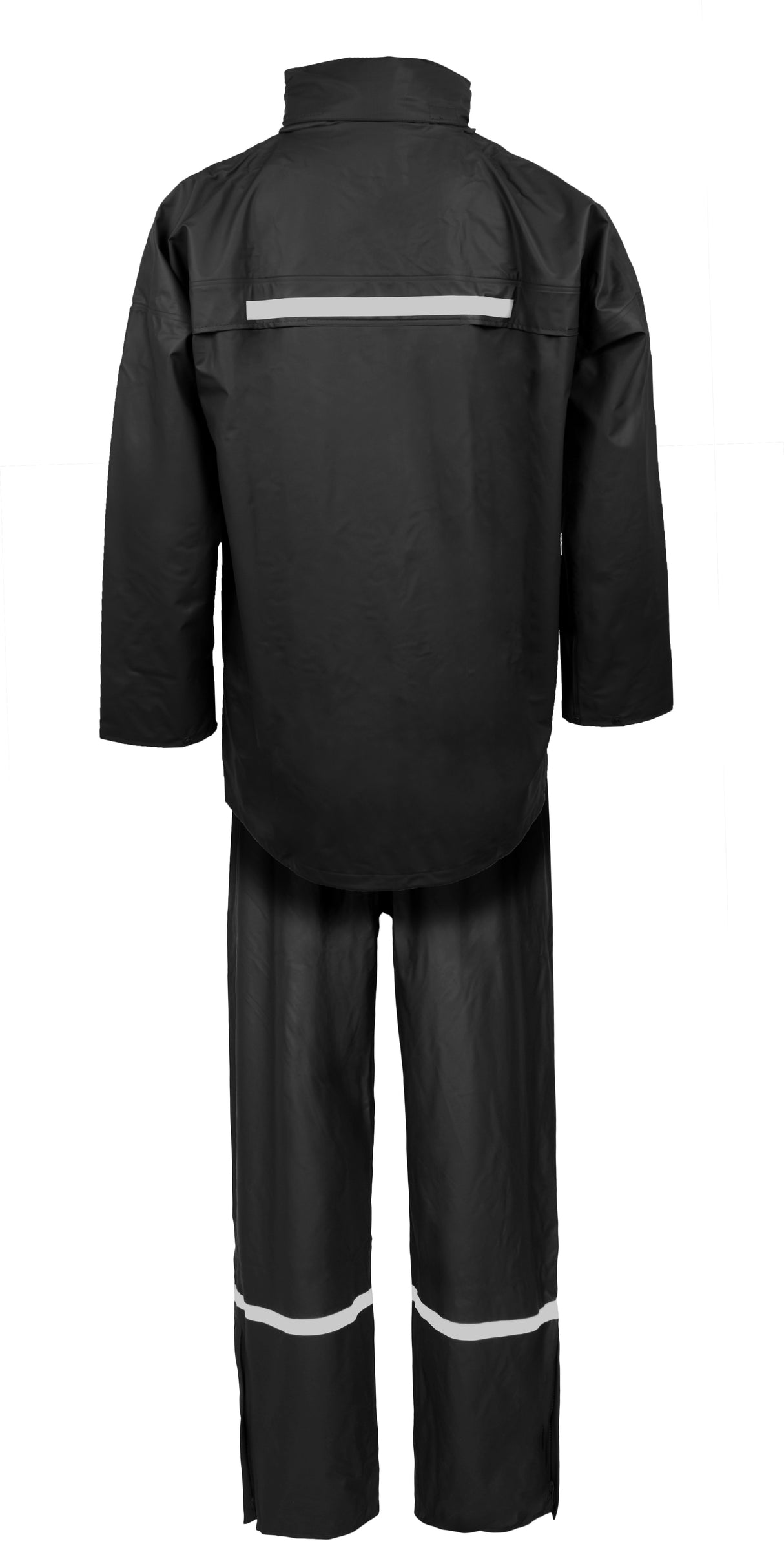 Regnsæt med jakke og bukser i PU kvalitet - Sort