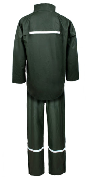 Regnsæt med jakke og bukser i PU kvalitet - Grøn