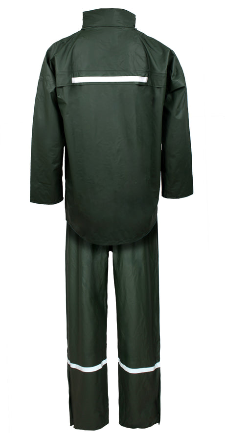 Regnsæt med jakke og bukser i PU kvalitet - Grøn