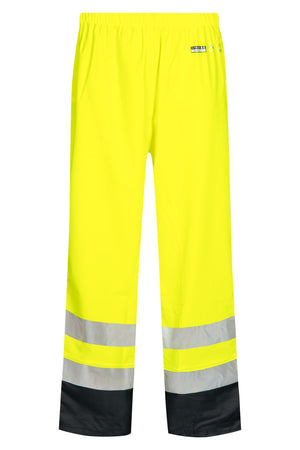 Hi-Vis regnbukser i PU kvalitet - Saturn Gul / Navy