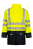 Hi-Vis regnjakke i PU kvalitet - Saturn Gul / Navy