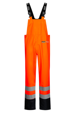 Hi-Vis regnoveralls i PU kvalitet - Hi-Vis Orange / Navy