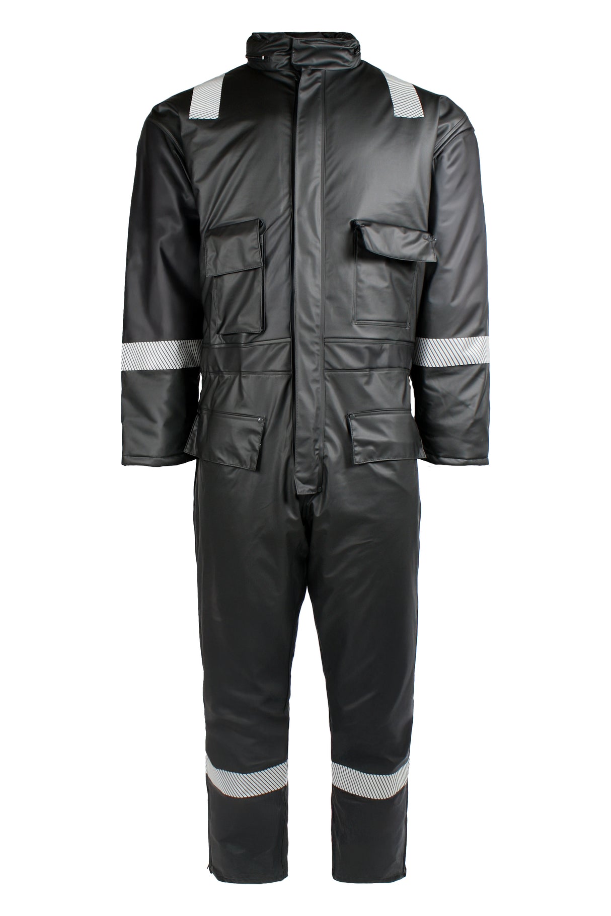 Vinterkedeldragt i PU kvalitet med quiltet foer - Sort