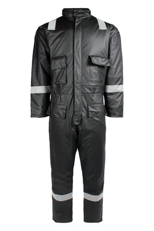 Vinterkedeldragt i PU kvalitet med quiltet foer - Sort