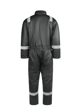 Vinterkedeldragt i PU kvalitet med quiltet foer - Sort