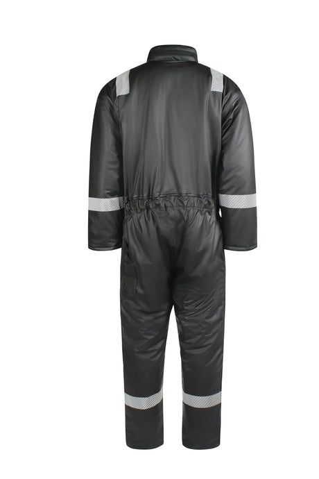 Vinterkedeldragt i PU kvalitet med quiltet foer - Sort