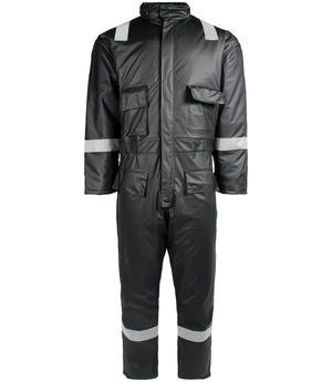 Vinterkedeldragt i PU kvalitet med quiltet foer - Sort