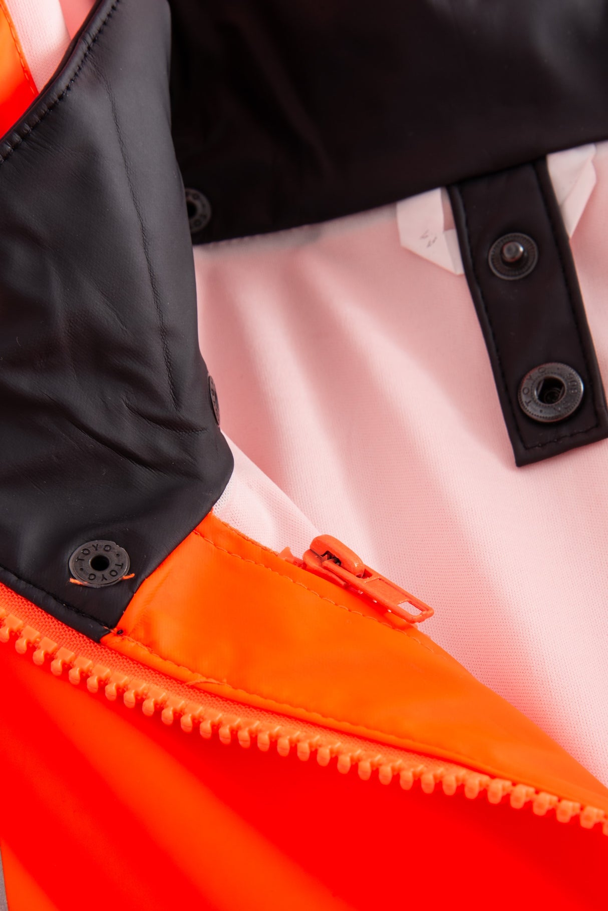 Hi-Vis regnjakke i PU kvalitet - Hi-Vis Orange / Navy