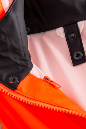 Hi-Vis regnjakke i PU kvalitet - Hi-Vis Orange / Navy