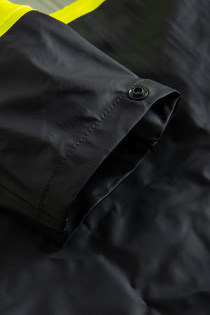 Hi-Vis regnjakke i PU kvalitet - Saturn Gul / Navy