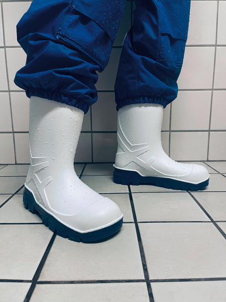 Lette, holdbare og behagelige støvler i PU kvalitet - Grøn / Sort