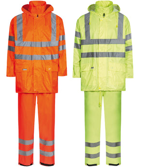 Regnsæt med jakke og bukser i polyester kvalitet - Hi-Vis Orange