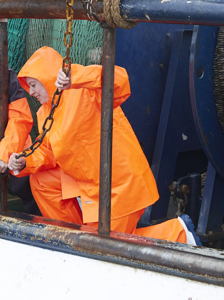 Regnoveralls i ekstra kraftig PVC kvalitet - Hi-Vis Orange