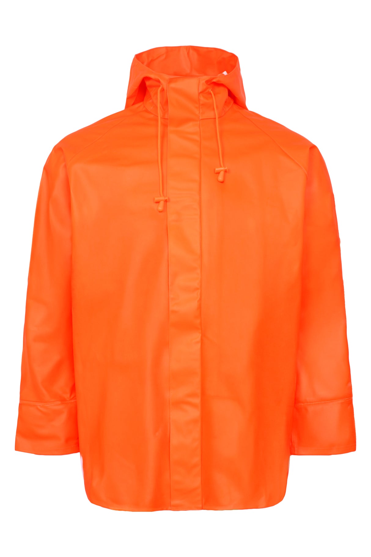 Regnjakke i ekstra kraftig PVC kvalitet - Hi-Vis Orange