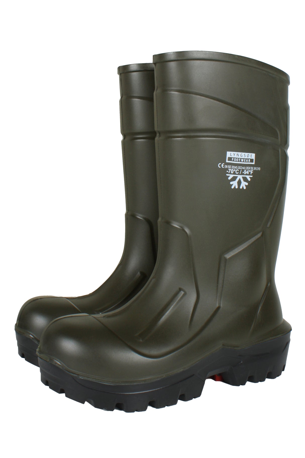 Lette, holdbare og behagelige termo sikkerheds støvler i PU kvalitet - Grøn / Sort