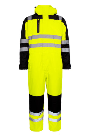 Hi-Vis vinterkedeldragt i kraftig polyester kvalitet med quiltet foer - Saturn Gul / Sort