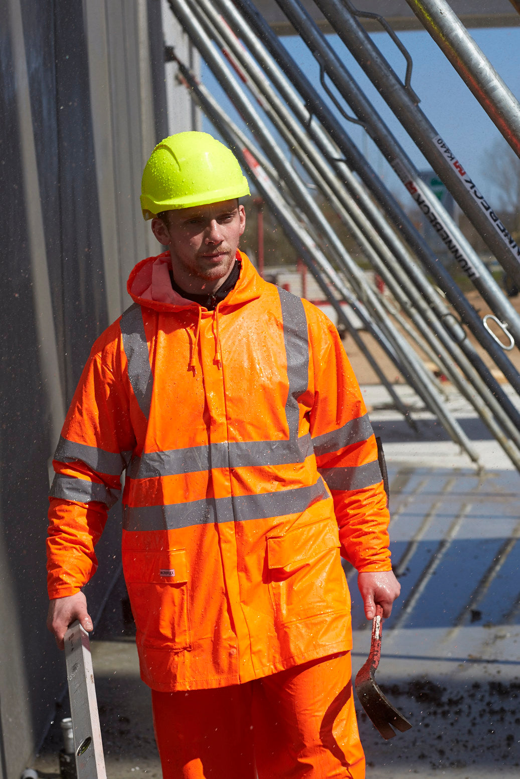 Hi-Vis regnjakke i PU kvalitet - Hi-Vis Orange