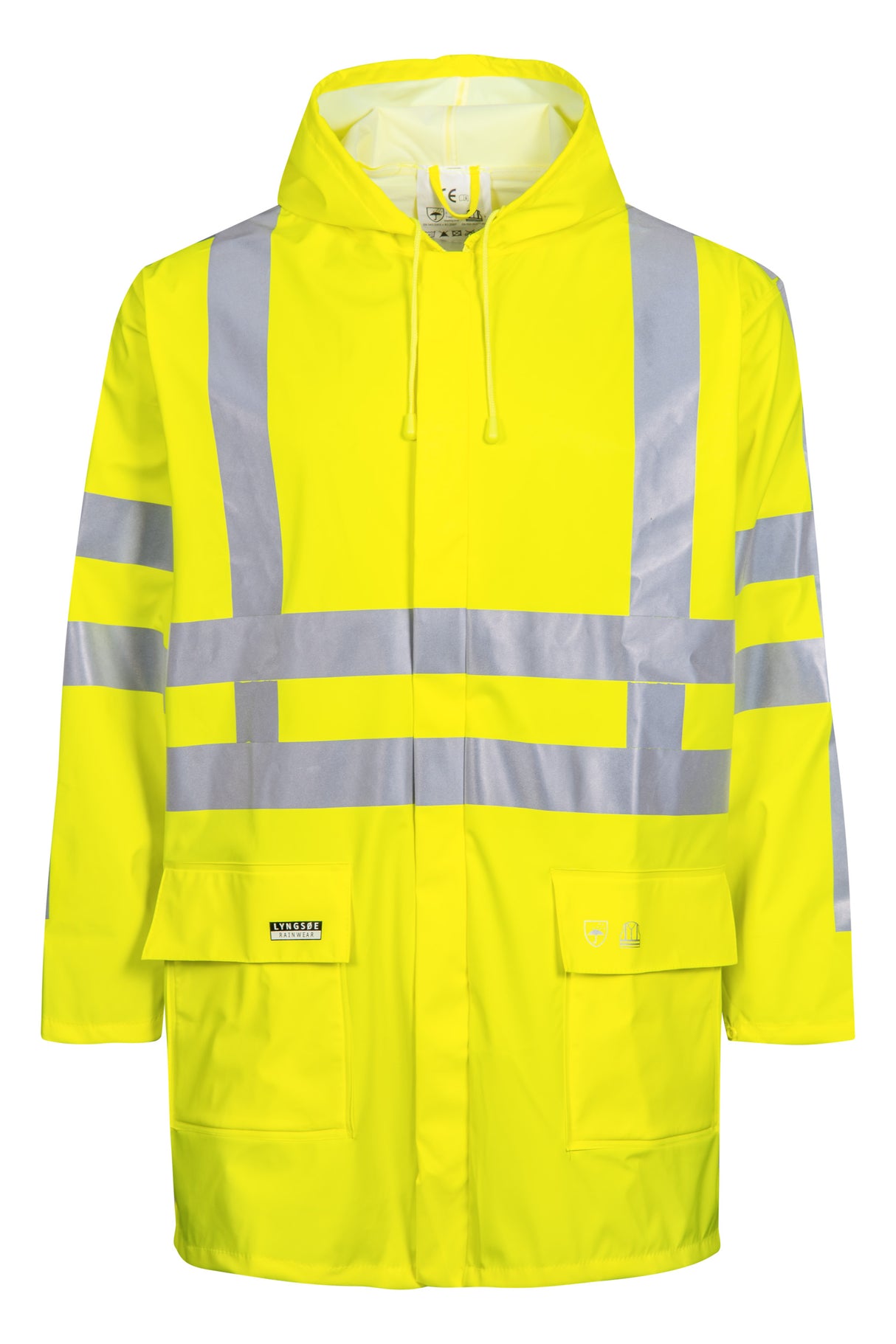 Hi-Vis regnjakke i PU kvalitet - Saturn Gul