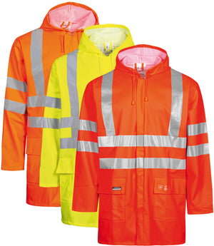 Hi-Vis regnjakke i PU kvalitet - Saturn Gul