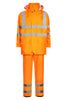 Hi-Vis regnsæt med jakke og bukser i polyester kvalitet - Hi-Vis Orange