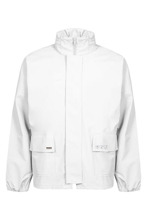 Rengøringsjakke i kraftig PU kvalitet - Hvid