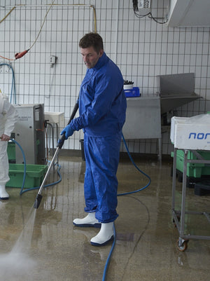 Rengøringsjakke i kraftig PU kvalitet - Hvid