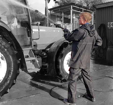 Regnjakke i kraftig PU kvalitet - Sort