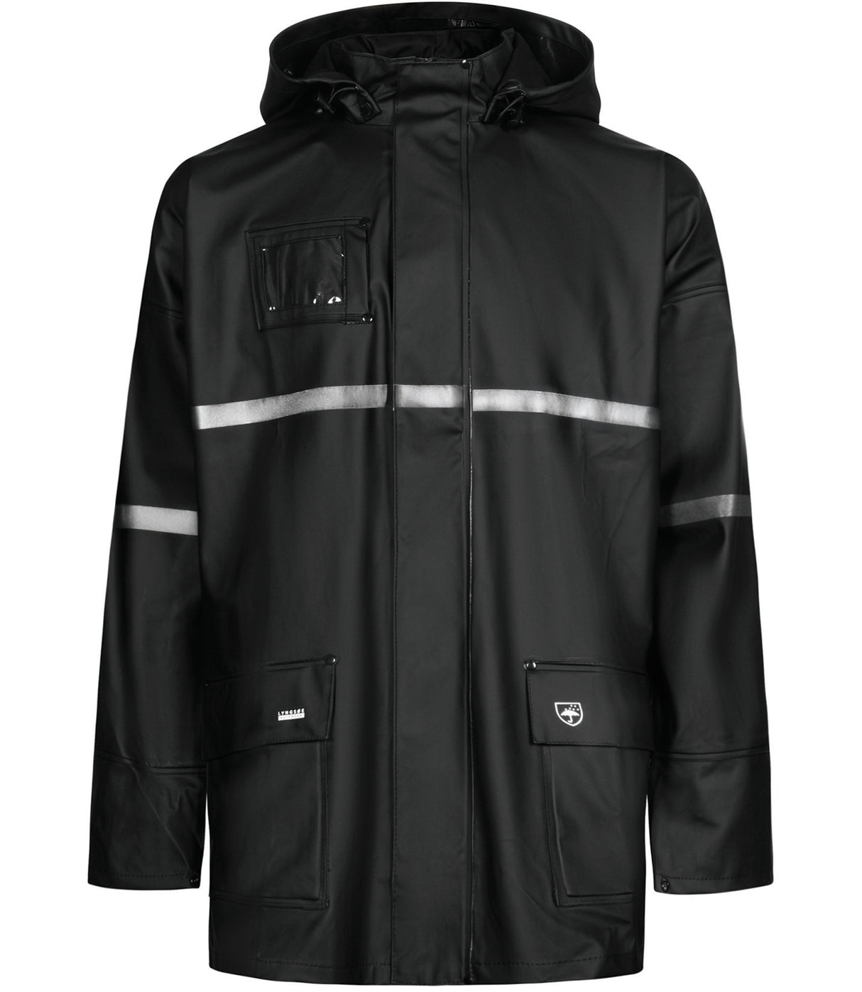 Regnjakke i kraftig PU kvalitet - Sort