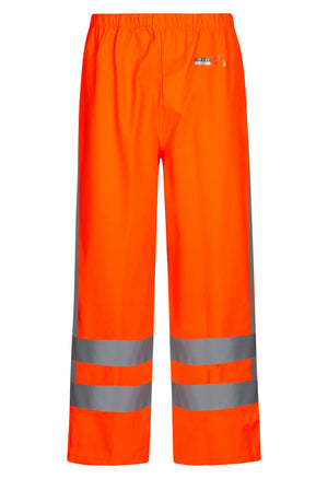 Hi-Vis regnbukser i PU kvalitet med RWS-reflekser - Hi-Vis Orange