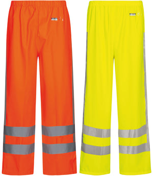 Hi-Vis regnbukser i PU kvalitet med RWS-reflekser - Hi-Vis Orange