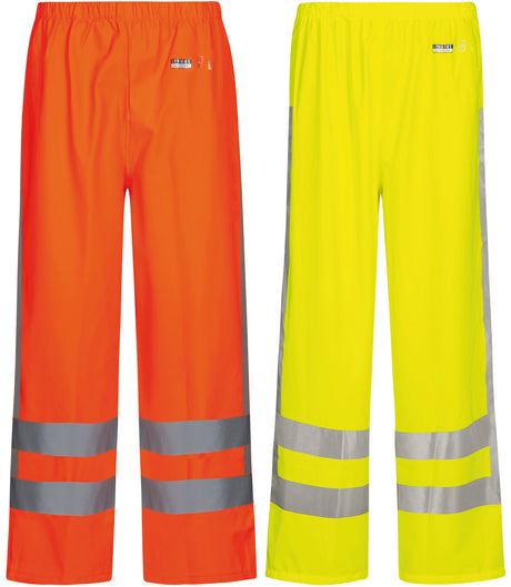 Hi-Vis regnbukser i PU kvalitet med RWS-reflekser - Hi-Vis Orange