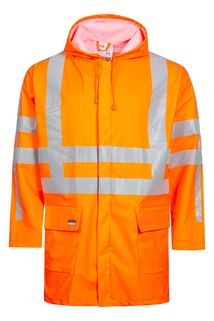 Hi-Vis vinterjakke i PU kvalitet - Hi-Vis Orange