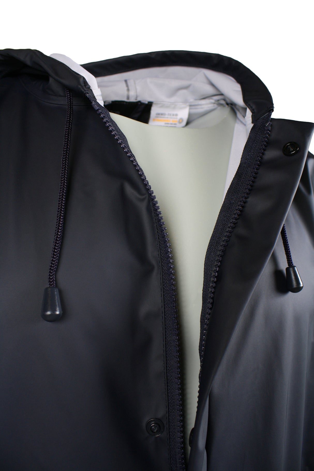 Regnjakke i PU kvalitet, 100 cm lang - Navy