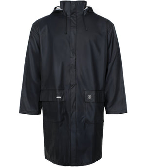 Regnjakke i PU kvalitet, 100 cm lang - Navy