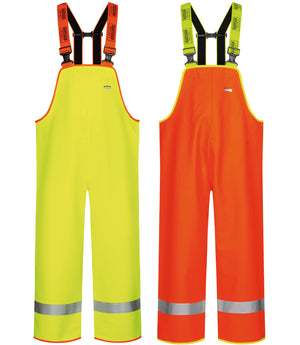 Fiskeoveralls i ekstra kraftig PVC kvalitet - Hi-Vis Orange / Navy