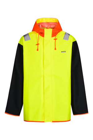 Fiskejakke i ekstra kraftig PVC kvalitet - Saturn Gul / Navy
