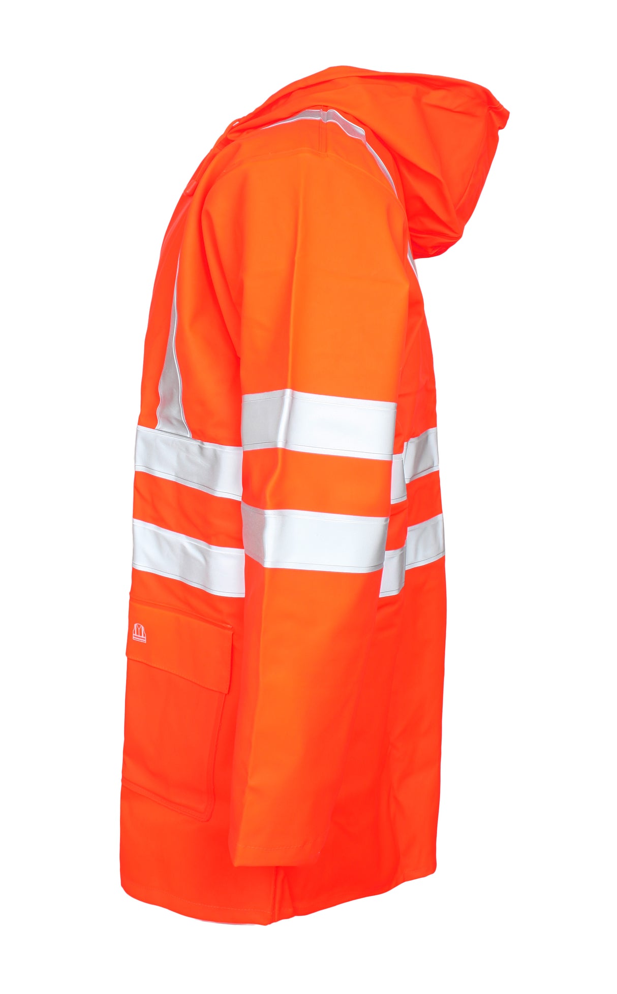 Hi-Vis regnjakke i kraftig PU/PVC kvalitet - Hi-Vis Orange